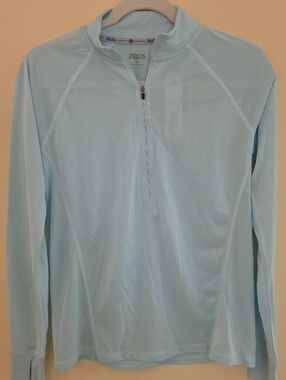 ZELOS Pale Blue Quarter-Zip Athletic Pullover